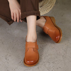 Women Retro Soft Leather Flat Casual Shoes