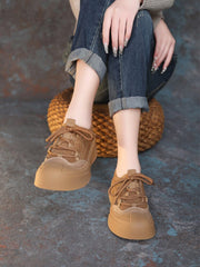 Women Retro Soft Leather Spring Casual Shoes