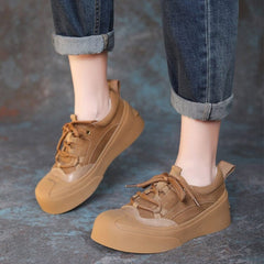 Women Retro Soft Leather Spring Casual Shoes