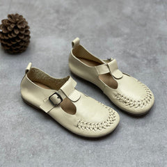 Women Retro Spring Leather Handmade Casual Shoes