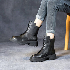 Women Retro Winter Solid Woolen Boots