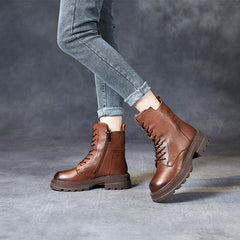 Women Retro Winter Solid Woolen Boots