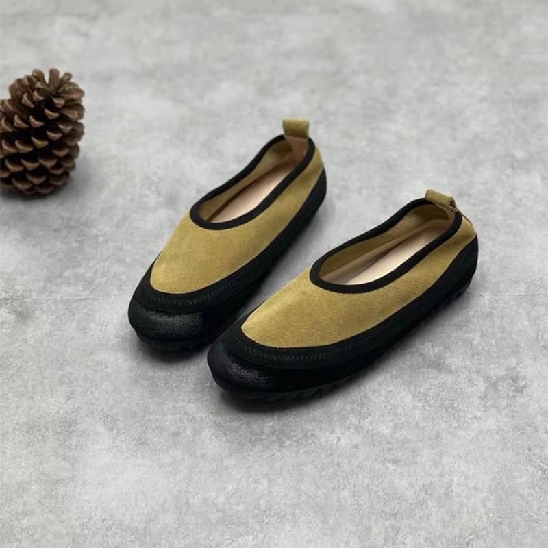 Women Round Head Leather Casual Shoes