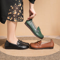 Women Soft Soled Slip-On Leather Shoes