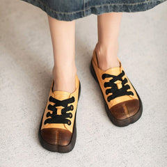 Women Spring Leather Flat Soft Casual Shoes