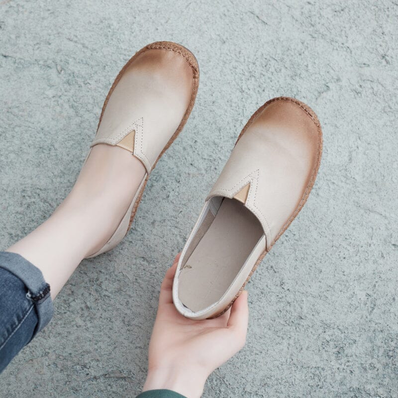 Women Spring Leather Handamde Casual Shoes