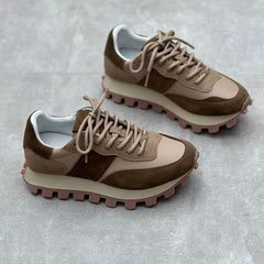 Women Spring Leather Patchwork Casual Shoes