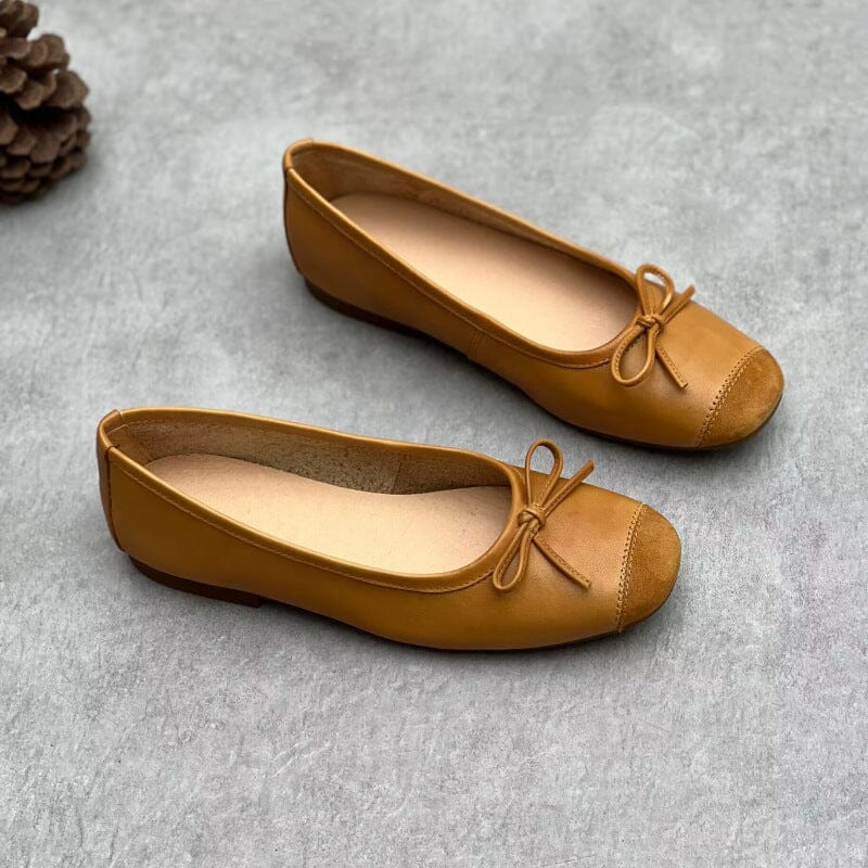 Women Spring Summer Leather Flats Casual Shoes