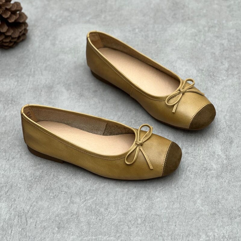 Women Spring Summer Leather Flats Casual Shoes