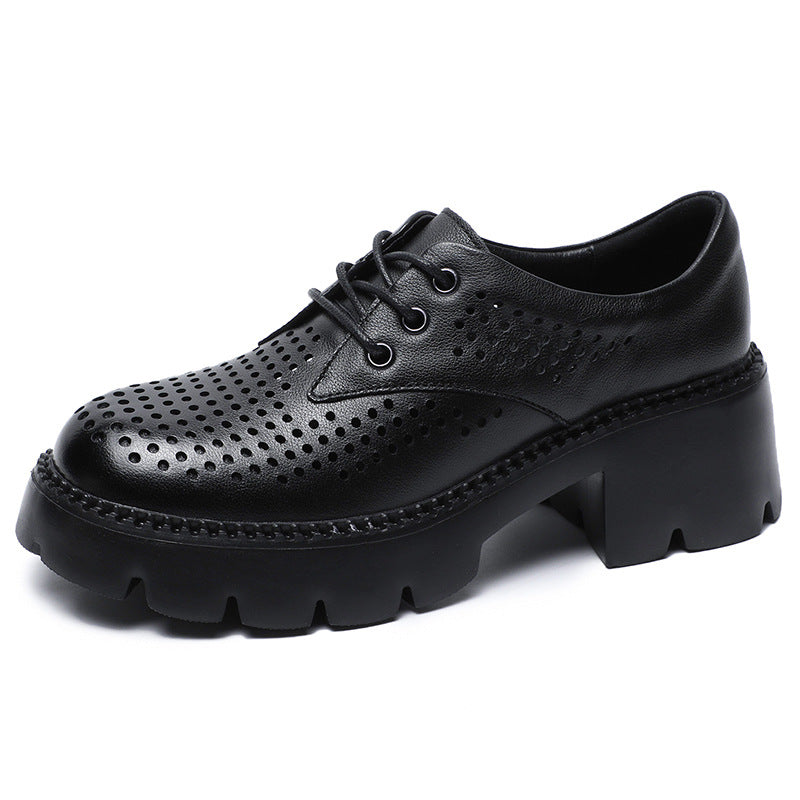 Women Summer Hollow Leather Casual Shoes