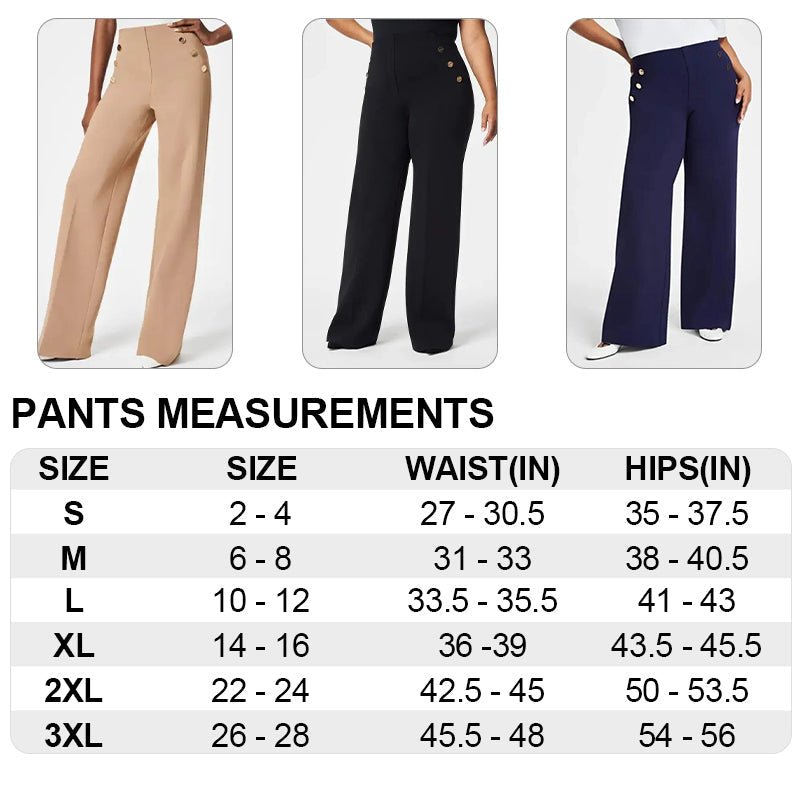 Women's Plus Size High Stretch High-Waist Wide-Leg Pants