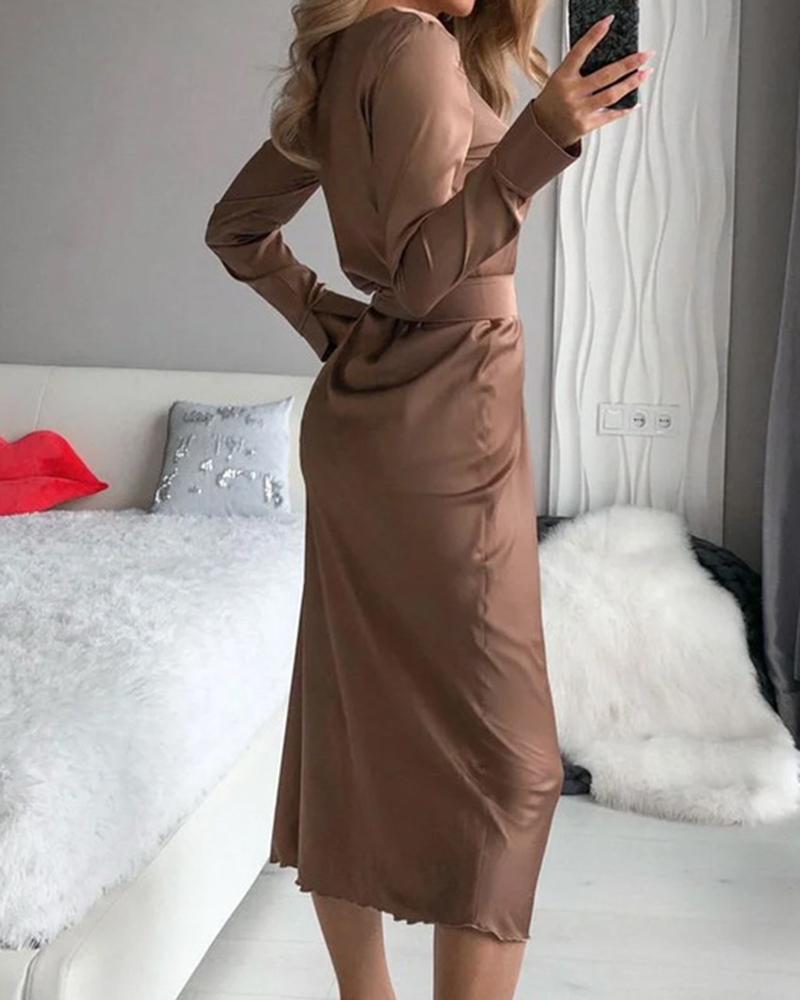 Solid color pullover dress