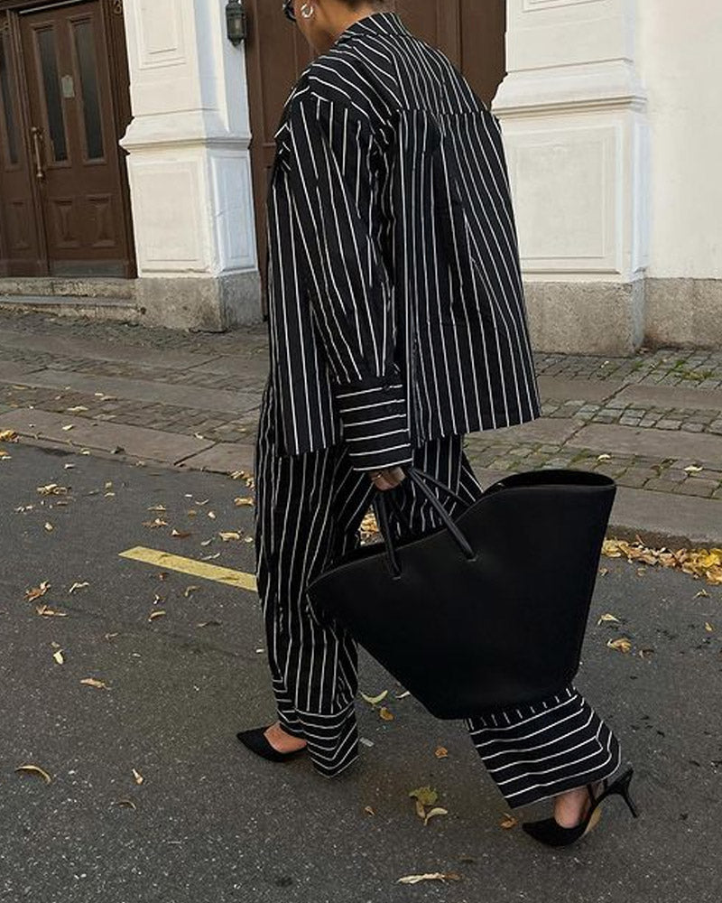 Striped Casual Fashion Two-piece Set