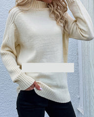 Solid Color Pullover Sweater