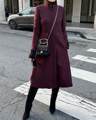 Stylish Solid Color Coat