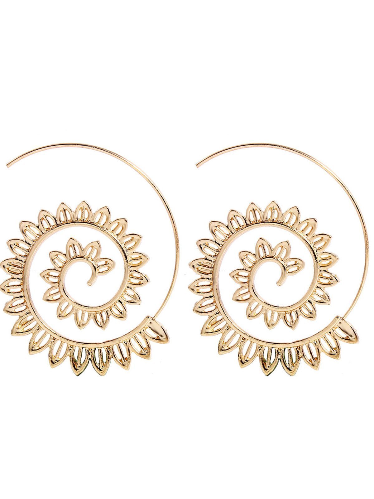 Exaggerated Alloy Round Earrings