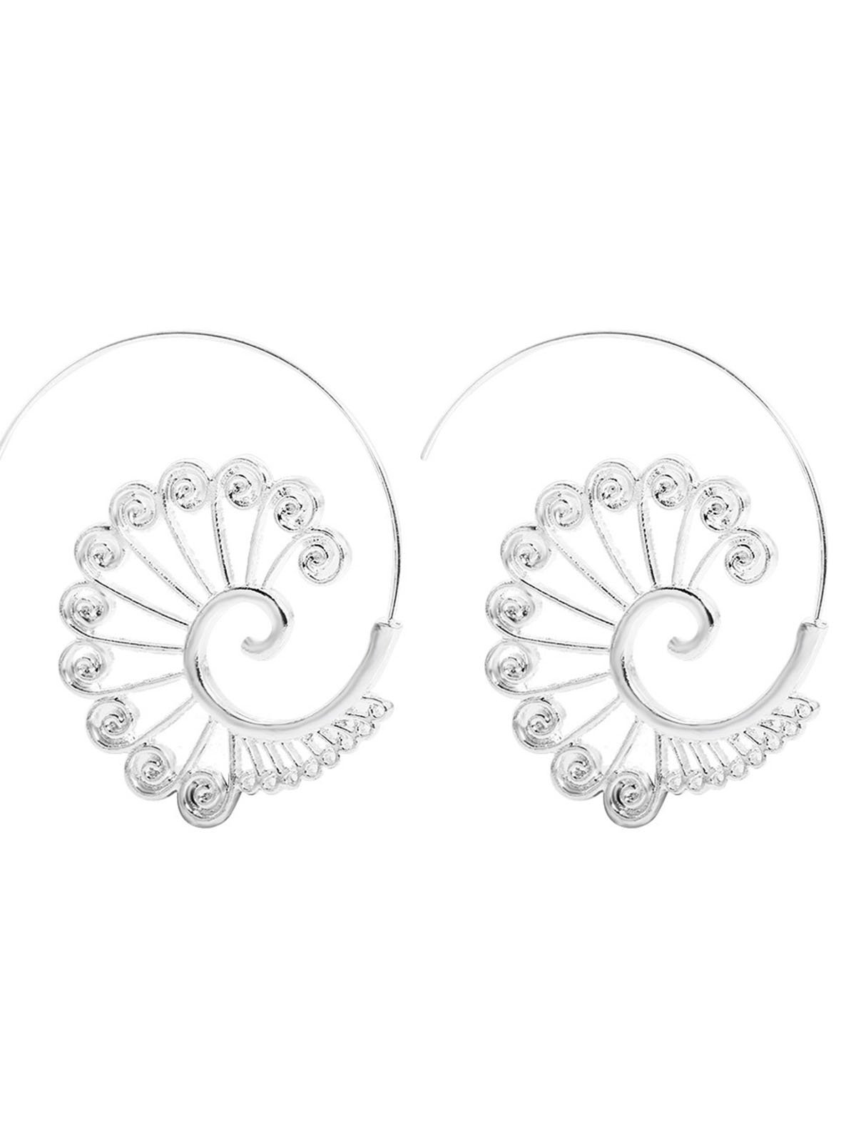 Exaggerated Alloy Round Earrings