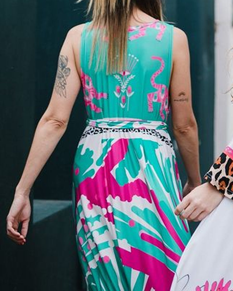 Casual Sleeveless Printed Dress