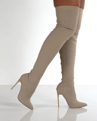 Stretch Knit High Heel Sock Boots