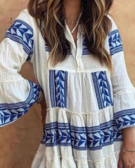 Loose Printed Bohemian Swing Dress