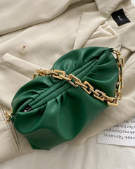 Chain Pleated Shoulder Messenger Bag