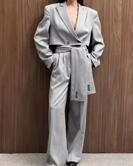 Stylish Blazer & Designer Pants Two-piece Set