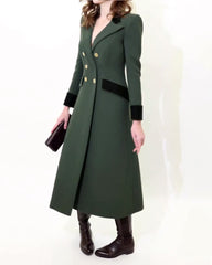 Fashionable Lapel Double Breasted Dress Coat