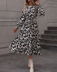 Fashion new print long-sleeved dress