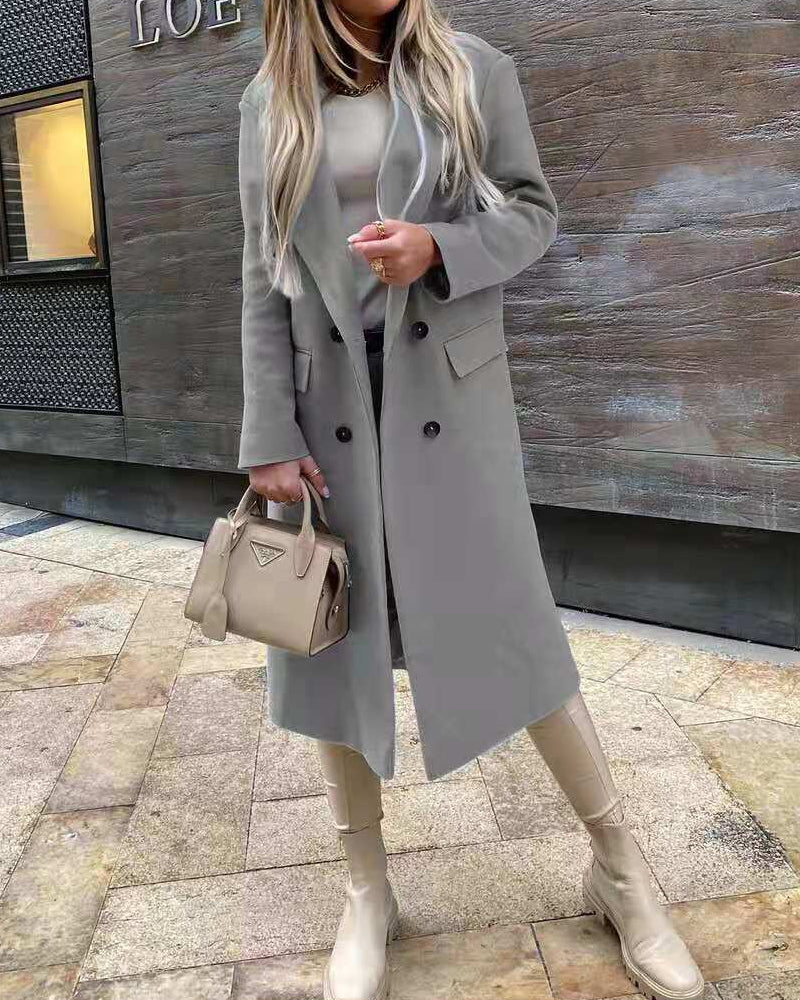 Blazer-collar Double-breasted Nizi Coat