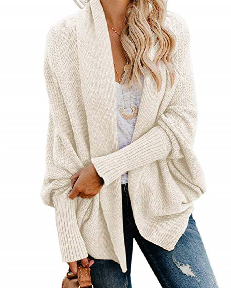 Casual Solid Color Knitted Cardigan