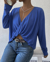 Irregular loose long-sleeved t-shirt