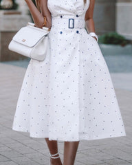 Fashion Lapel Polka Dot Sleeveless Dress