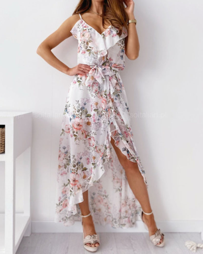 Elegant Floral Chiffon Dress