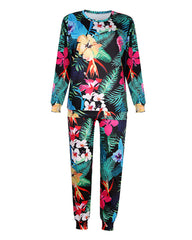 Fashion Loose Long Sleeve Printed Casual Suit