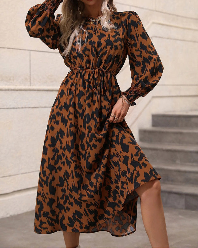 Fashion new print long-sleeved dress