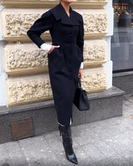 Solid Color Slim Fit Fashionable Woolen Coat