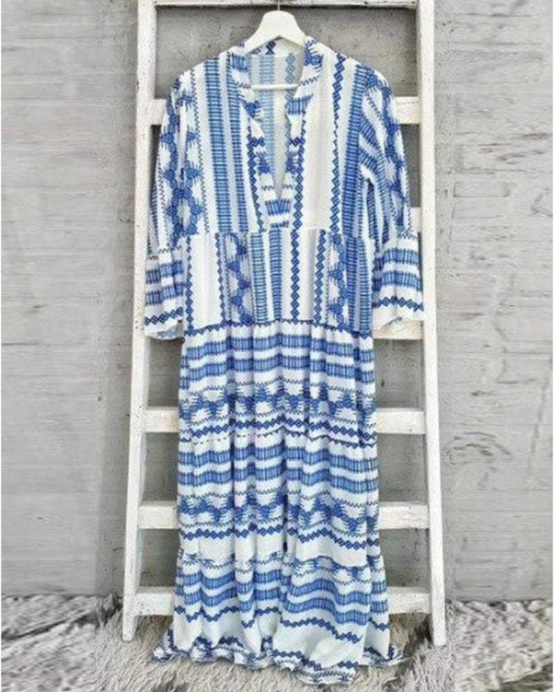 Geometric Print Boho Dress