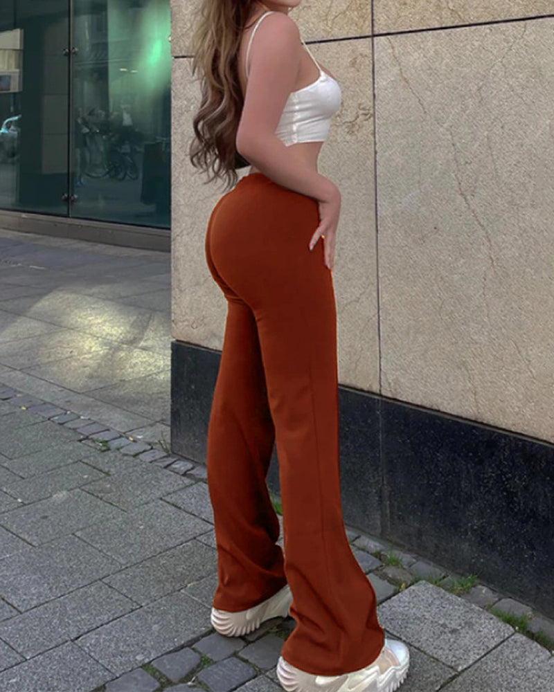 Casual Solid Color Pencil Pants