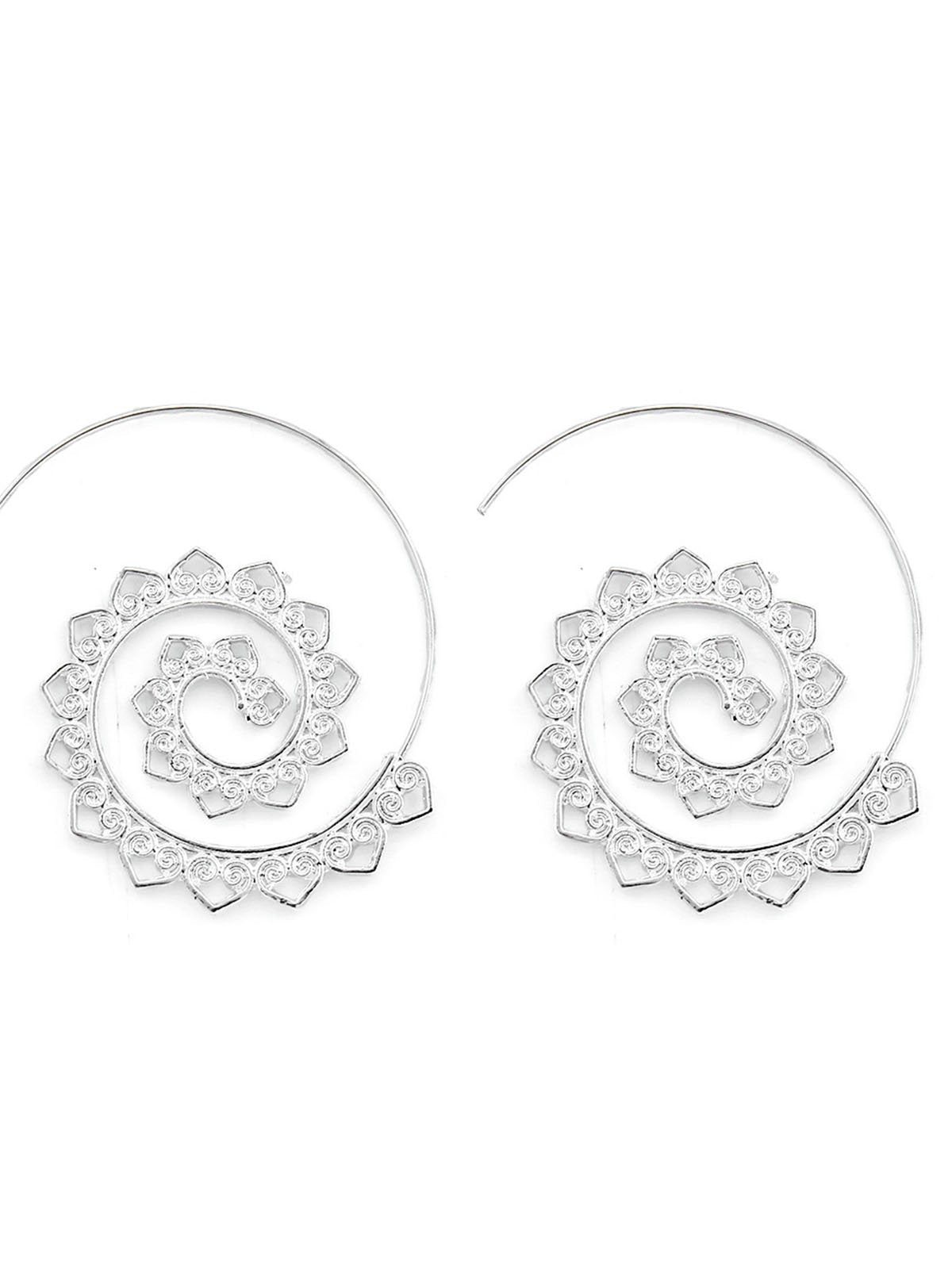 Exaggerated Alloy Round Earrings