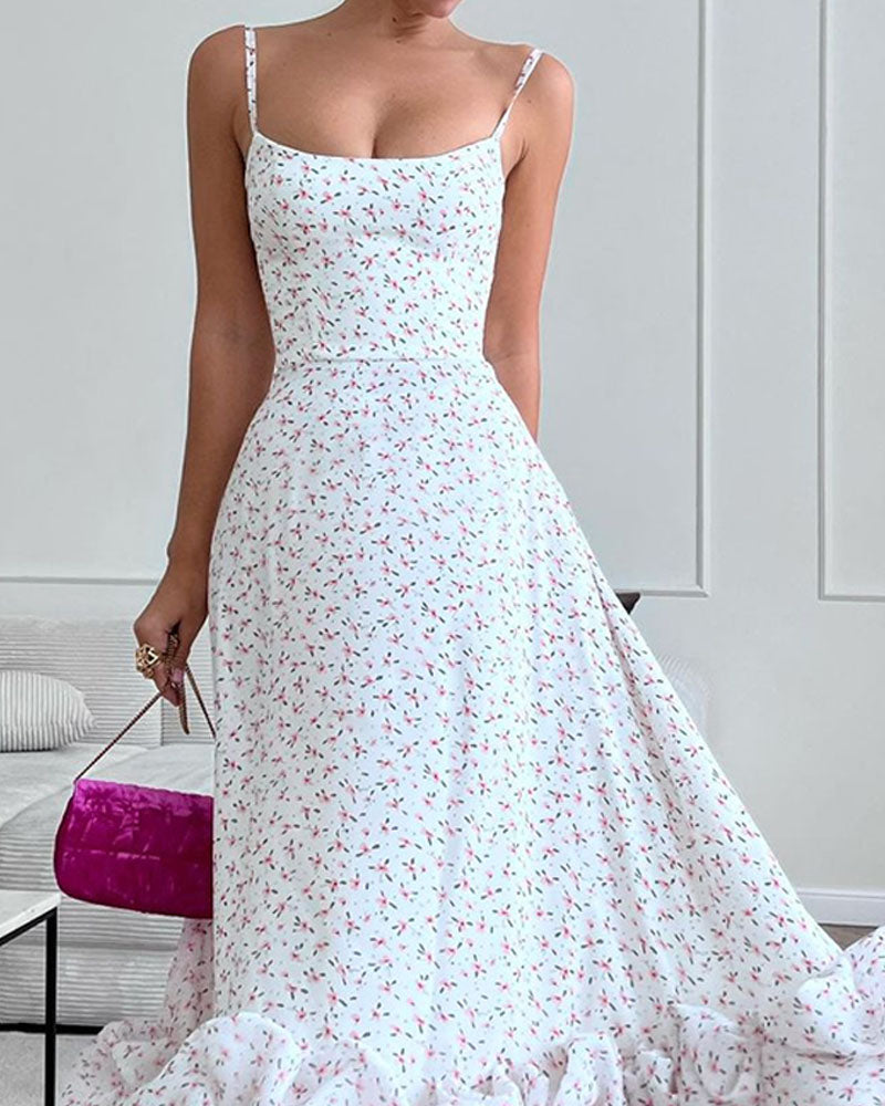 Elegant Printed Slip Dress