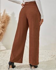 High-rise Straight-leg Draped Wide-leg Pants