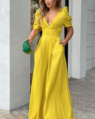 Elegant V-Neck Backless Jumpsuit