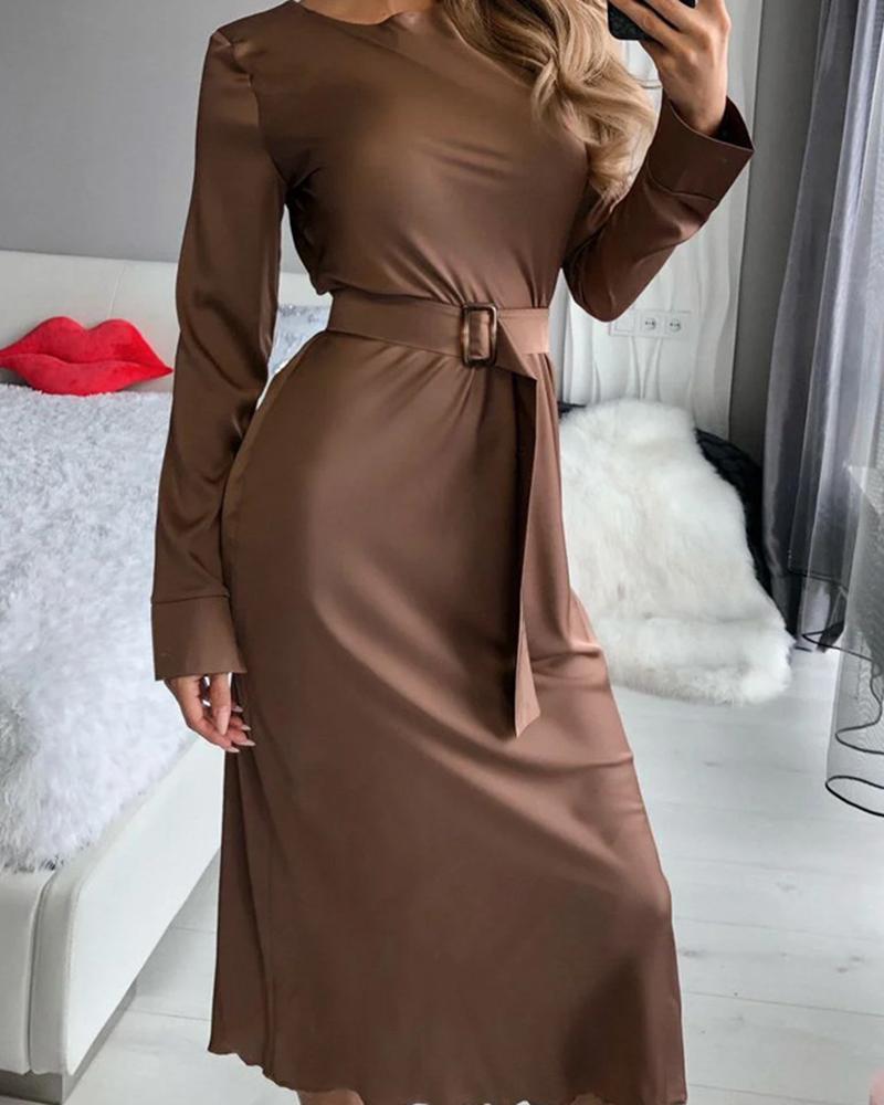 Solid color pullover dress