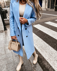 Blazer-collar Double-breasted Nizi Coat