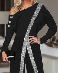 Long Sleeve Wide Leg Jumpsuit