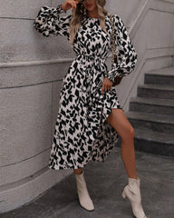 Fashion new print long-sleeved dress