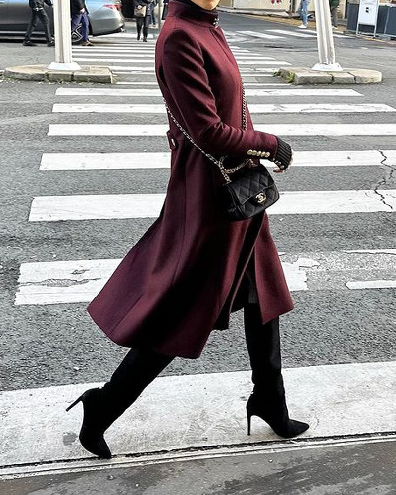 Stylish Solid Color Coat