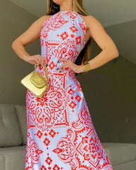 Casual Sleeveless Printed Dress