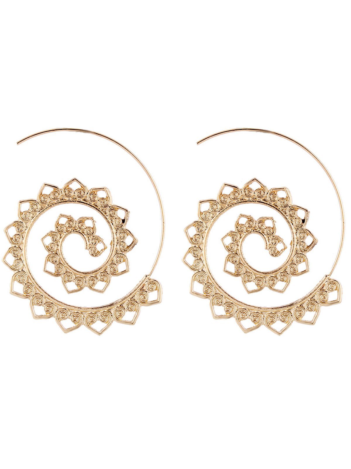 Exaggerated Alloy Round Earrings