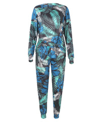 Fashion Loose Long Sleeve Printed Casual Suit